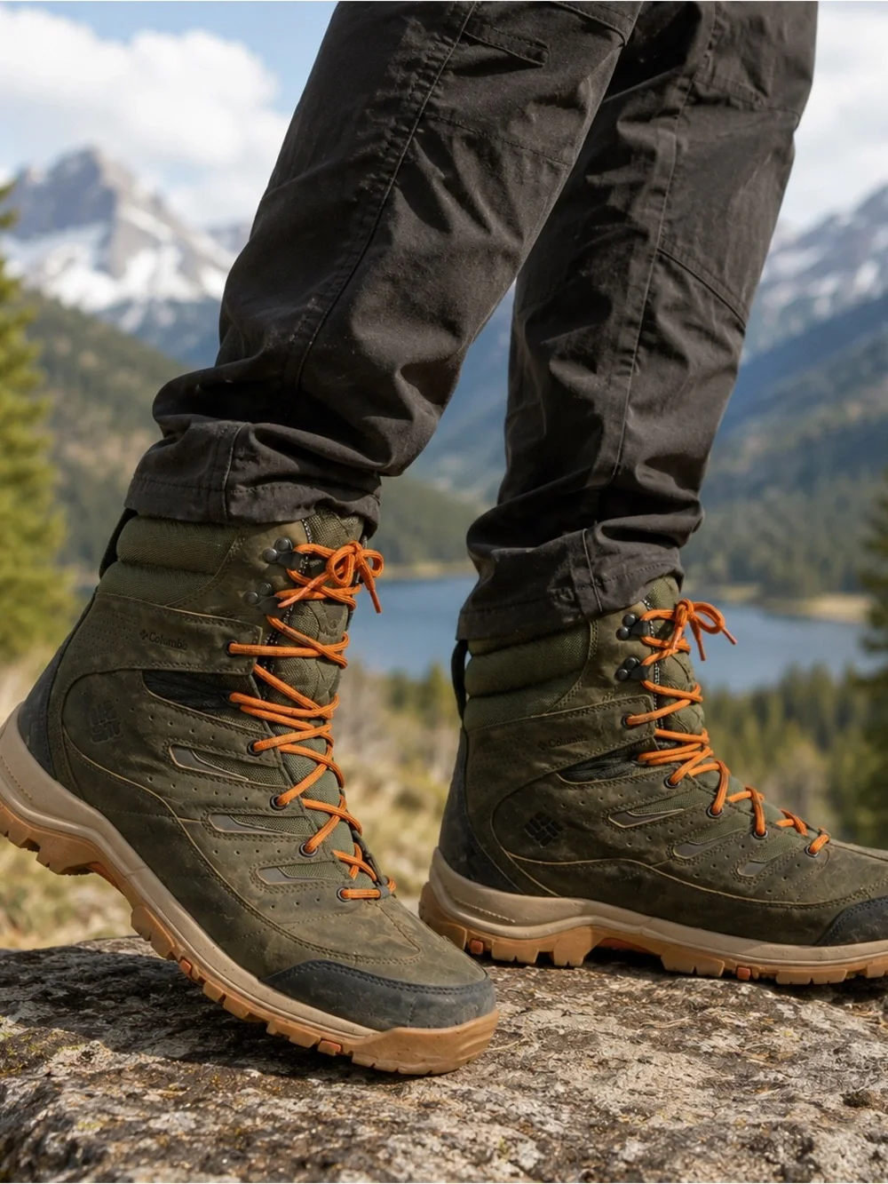 Columbia Omni-Grip Waterproof Hunting Hiking Boots Men’s Size 15 Olive Orange